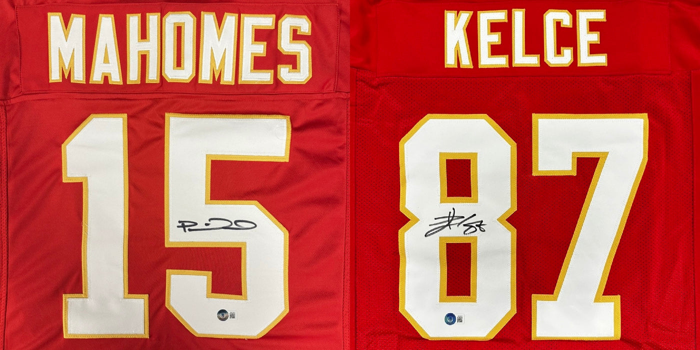 Patrick Mahomes & Travis Kelce Autographed Jersey Combo