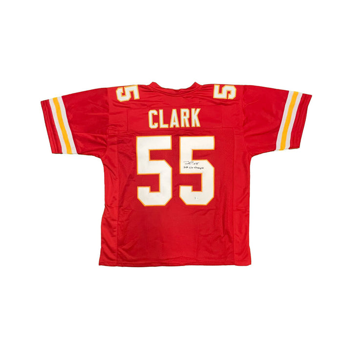 Frank Clark Signed Custom Red Football Jersey with "SB LIV Champs"