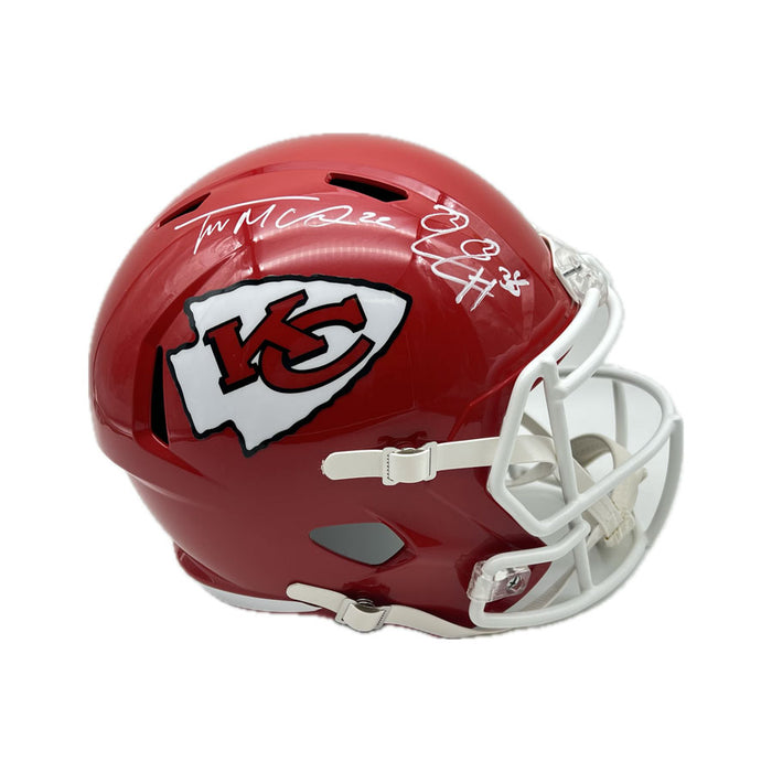 Trent McDuffie and L'Jarius Sneed Dual Signed Kansas City Chiefs Red Speed Full Size Helmet