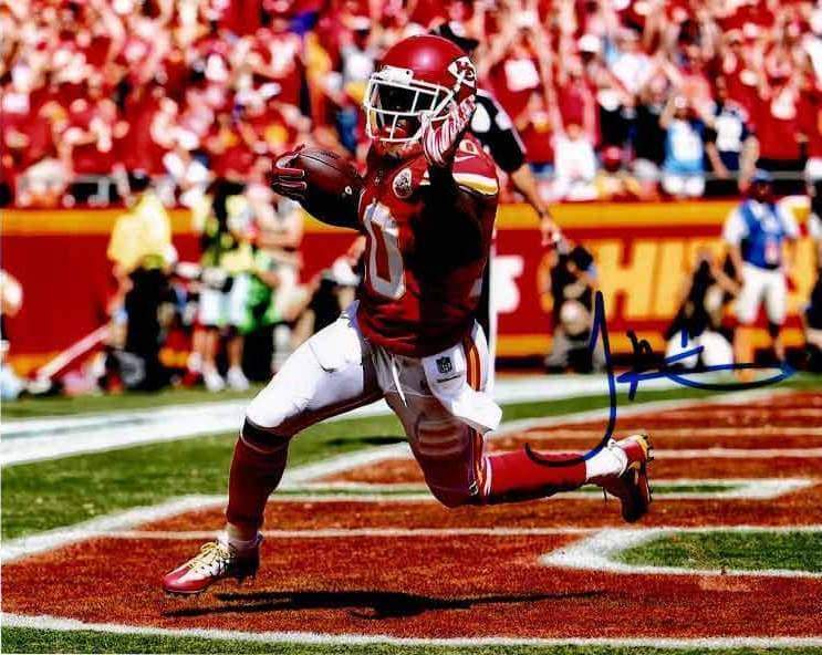 Tyreek Hill Signed Waving in End Zone 8x10 Photo